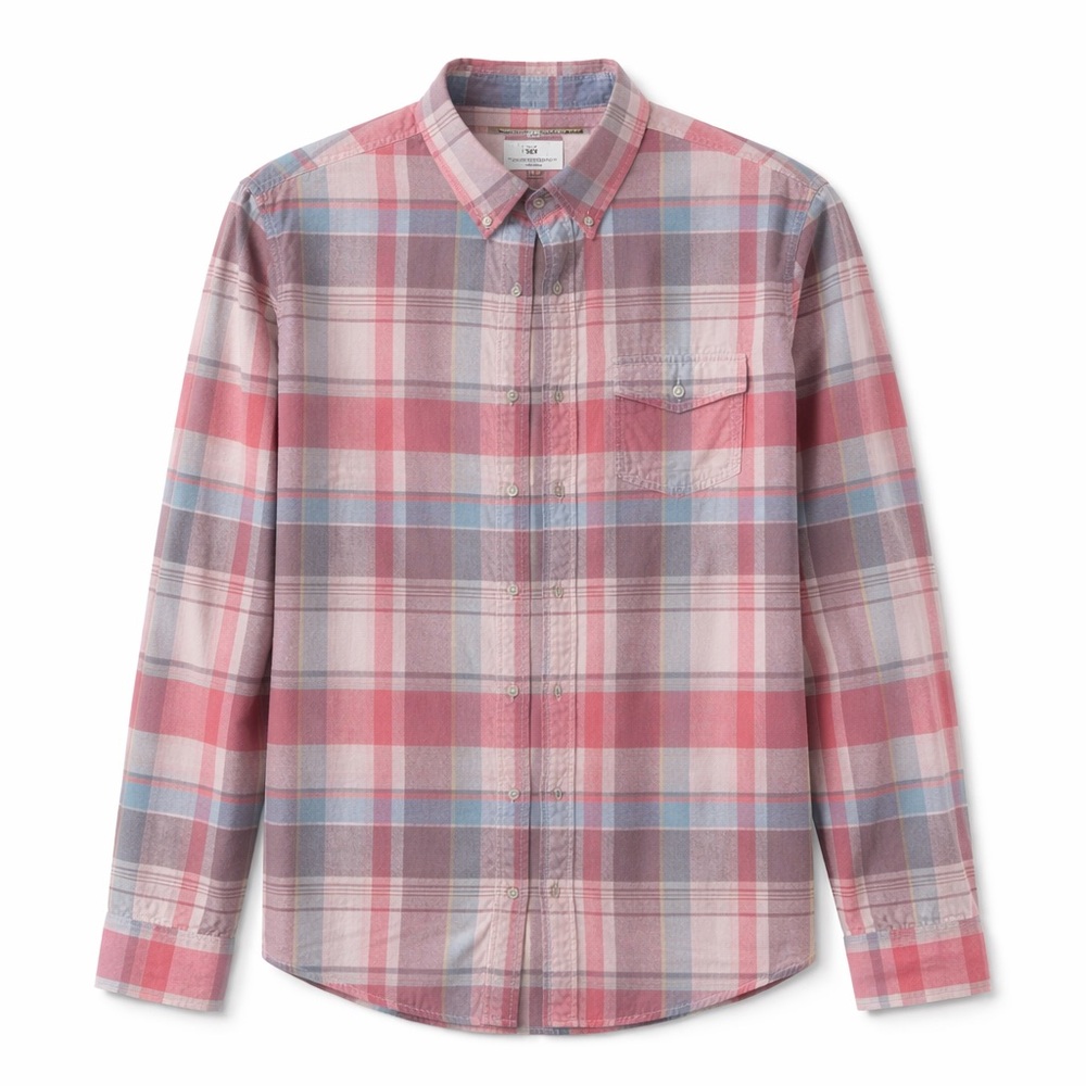 American Eagle Plaid Cotton Poplin Button Down Shirt M